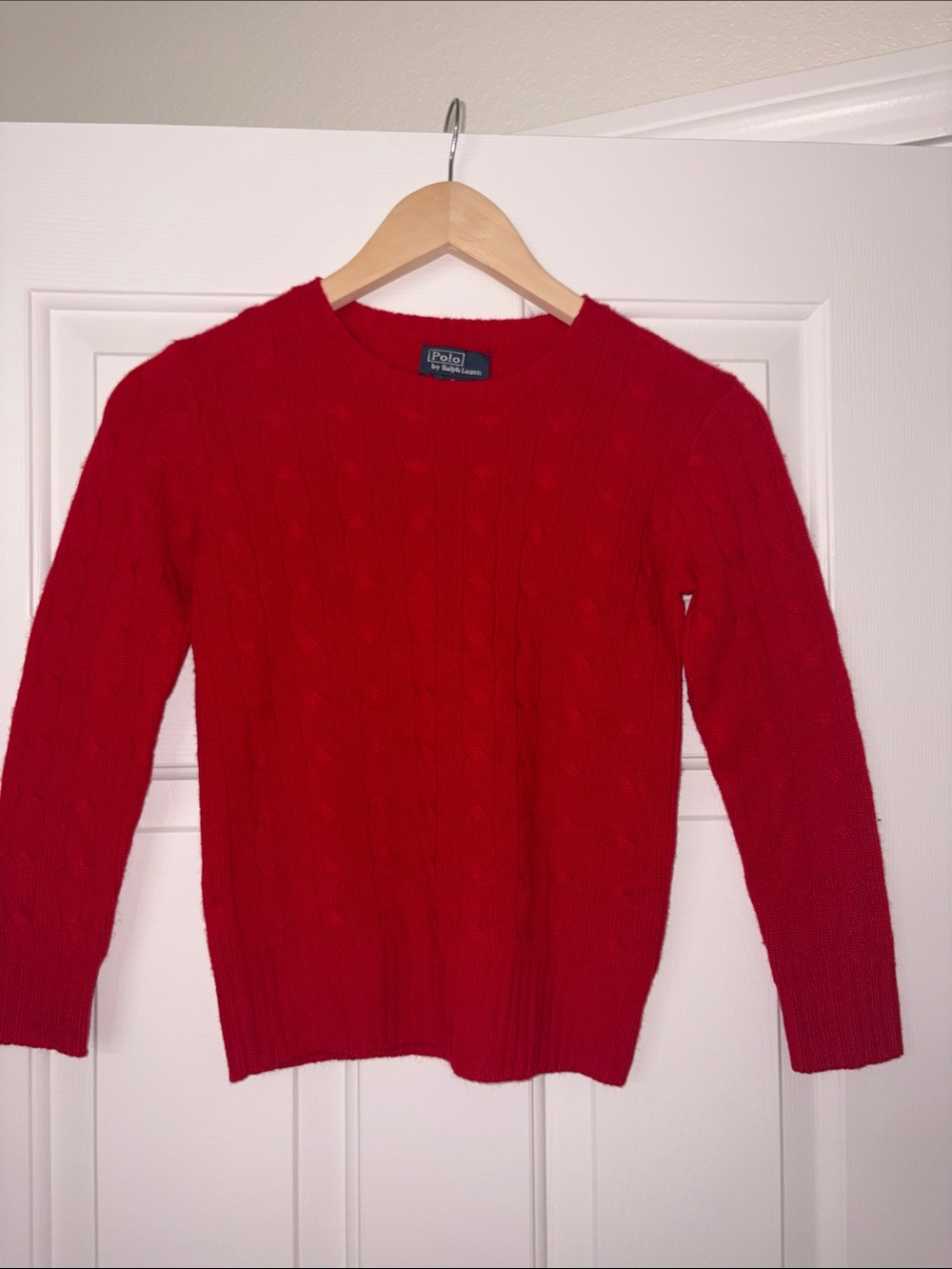 Polo by Ralph Lauren Red Cable-Knit Crewneck Sweater - Kids